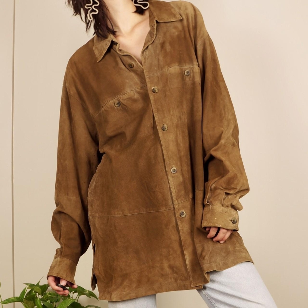 Vtg leather shirt/jacket
